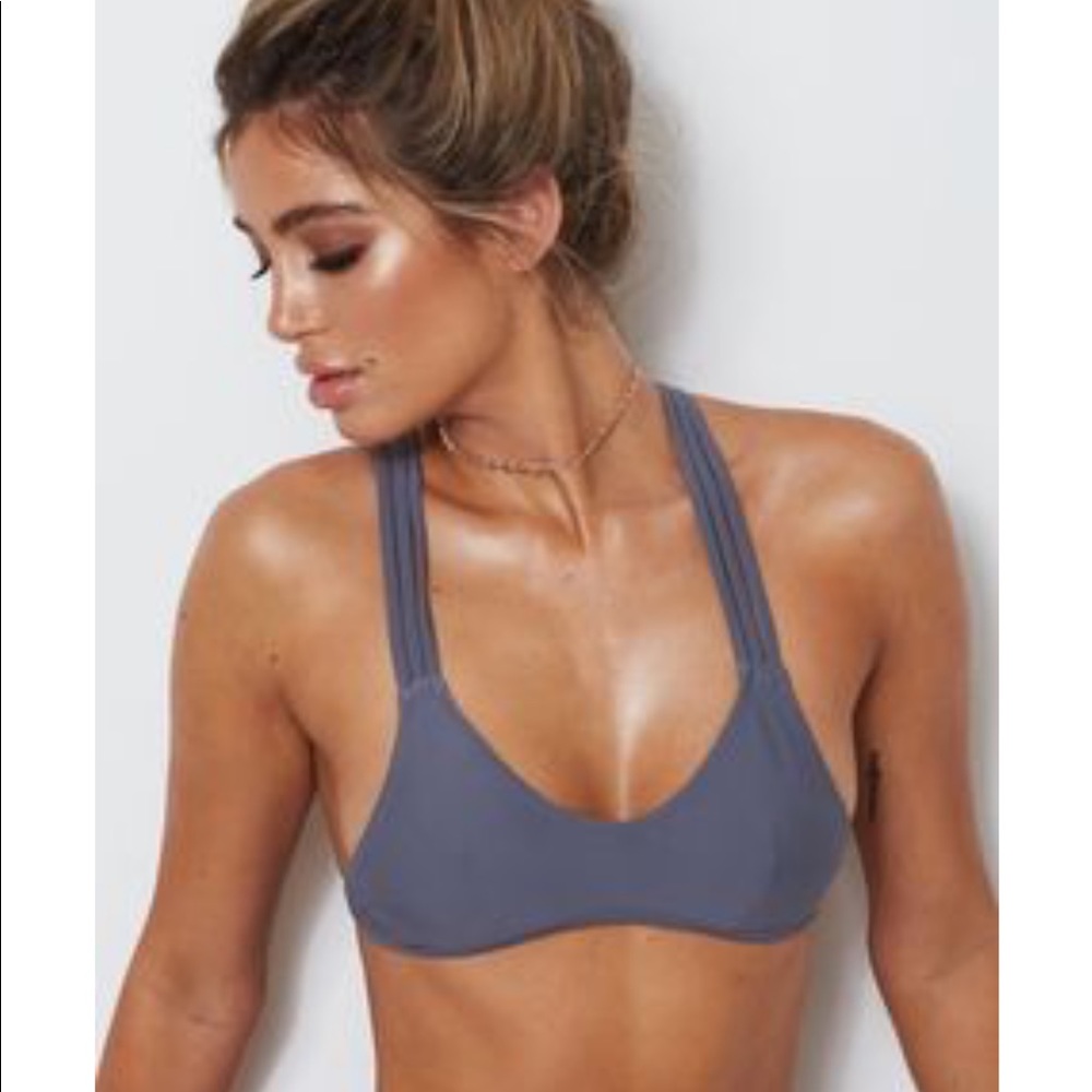 White fox bikini top